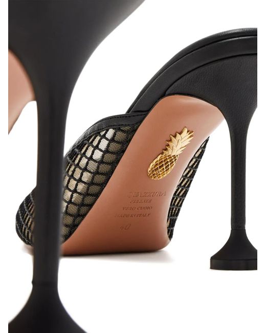 Aquazzura Black Bisous Mesh-Pumps 85mm
