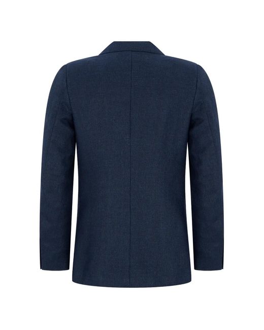 Zegna Blue Button Patch-Pocket Blazer for men