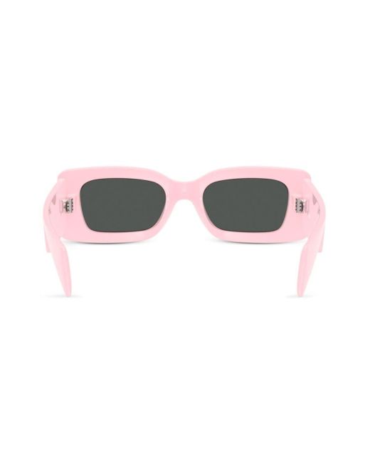 Versace Pink Medusa-plaque Rectangular-frame Sunglasses