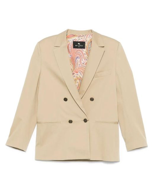 Etro Natural Notched Lapels Blazer