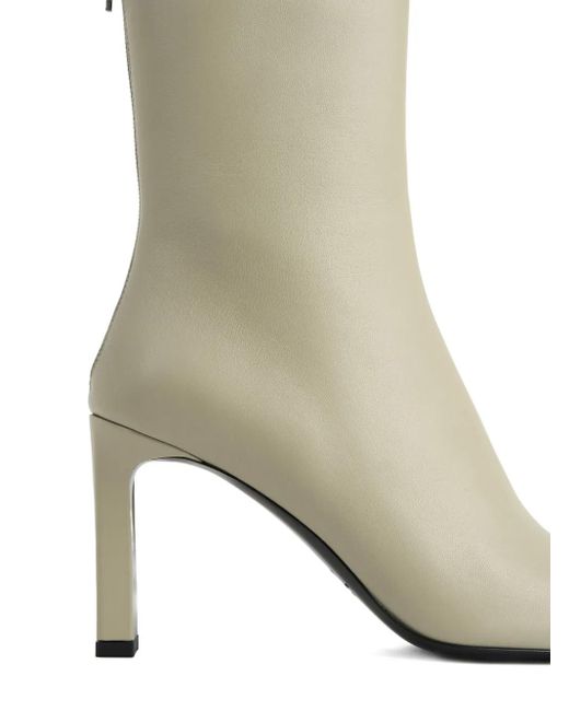 Totême  White Leather Ankle Boots