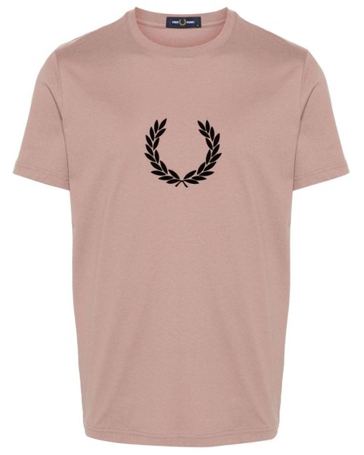 メンズ Fred Perry フロックロゴ Tシャツ Pink
