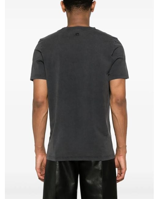 Courreges T-Shirt Met Ronde Hals in het Black voor heren