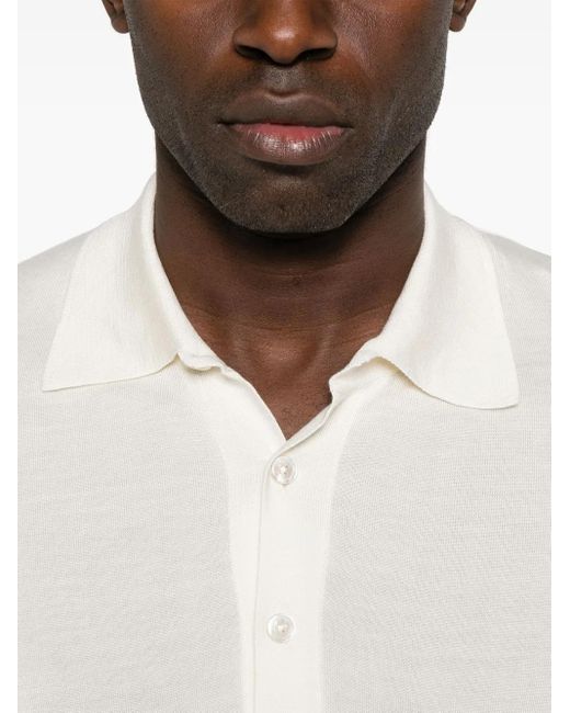 メンズ Tom Ford ファインニット ポロシャツ White