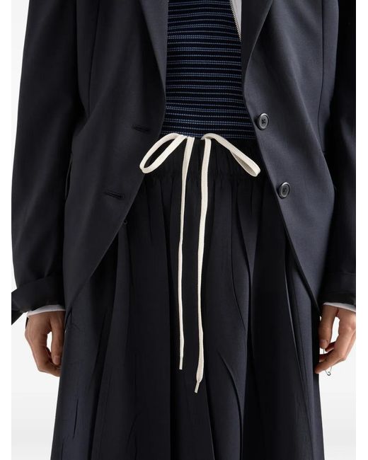 Prada Blue Light Wool Midi-skirt