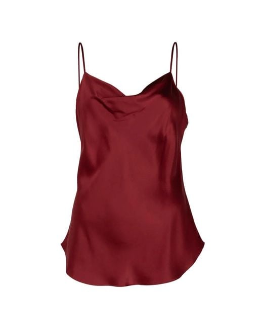 Cinq À Sept Red Marta Cowl-Neck Top