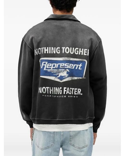 Represent Gray Nothing Faster Quarter Zip Sweatshirt for men