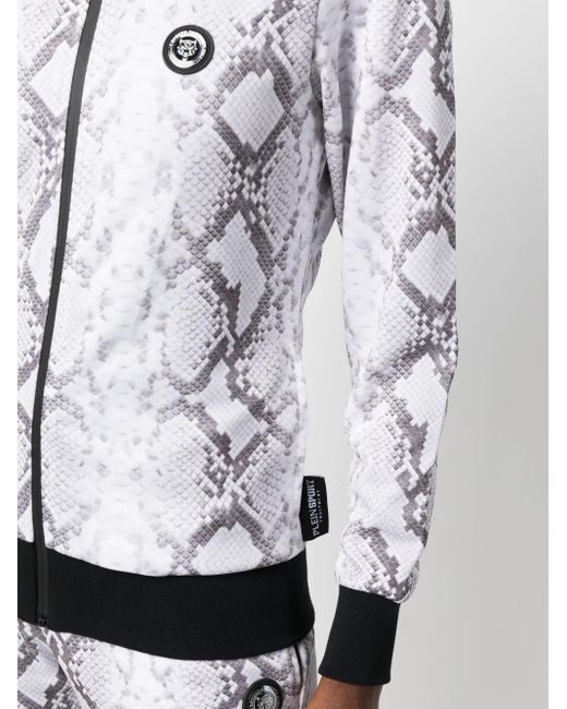 Philipp Plein Gray Piton-Print Tracksuit Set