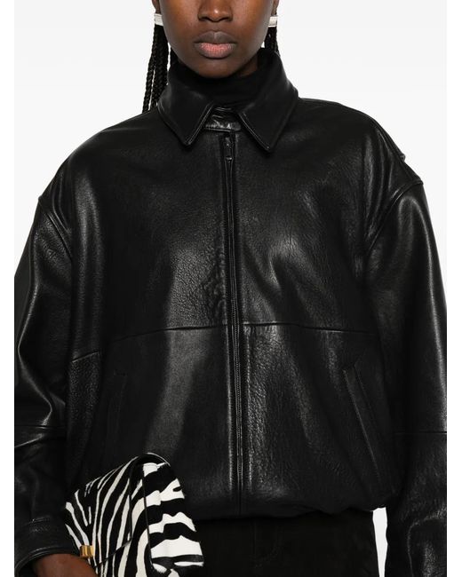 Nour Hammour Black Veste Doran En Cuir