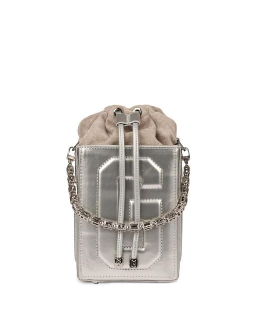 Gcds Gray Logo-Embossed Shoulder Bag
