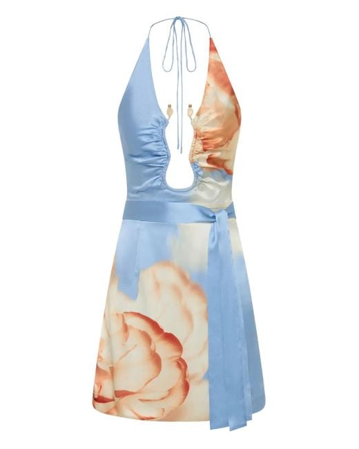 Robe Courte Perez À Fleurs Rebecca Vallance en coloris Blue