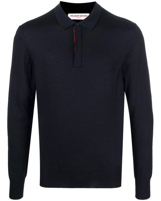 Orlebar Brown Blue Long-Sleeve Polo Shirt for men