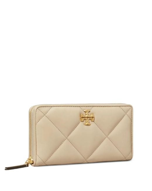 Tory Burch Natural Portefeuille Kira À Matelassage Losanges