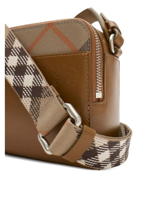 Burberry Brown Pop Check Crossbody Bag for men