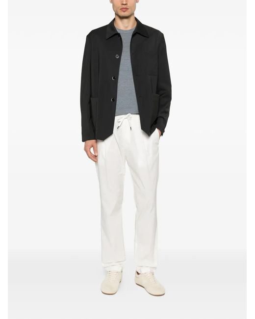 Herno White Drawstring Straight Trousers for men