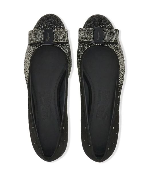 Ferragamo Black Ferragamo Vara Bow Ballerina Shoes