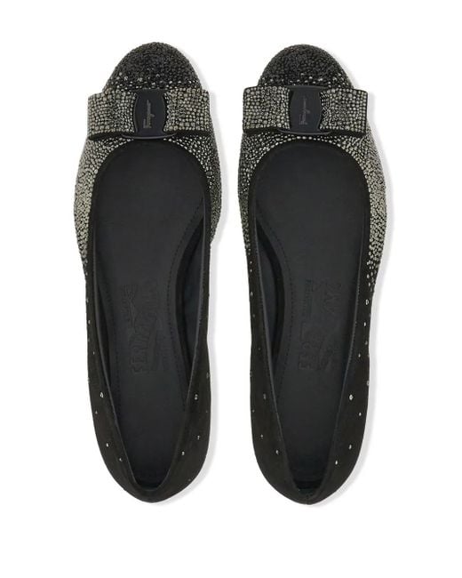 Ferragamo Black Ballerinas Mit Vara-Schleife