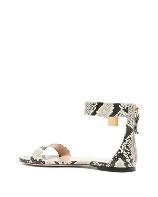 Tom Ford White Snakeskin-Effect Sandals
