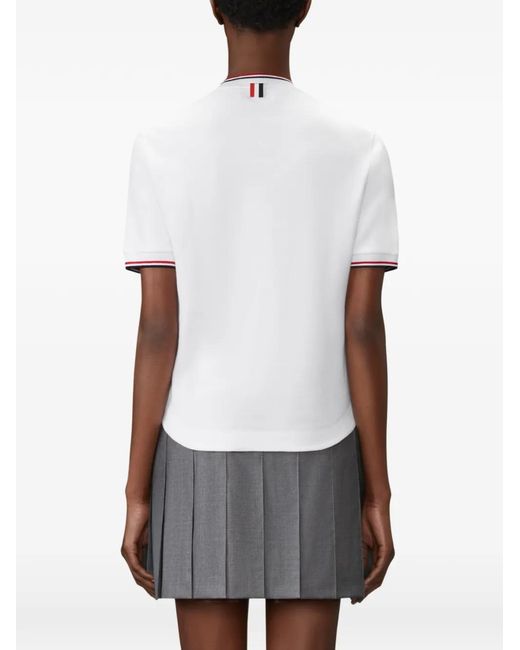Thom Browne White T-Shirt Rwb Tipping