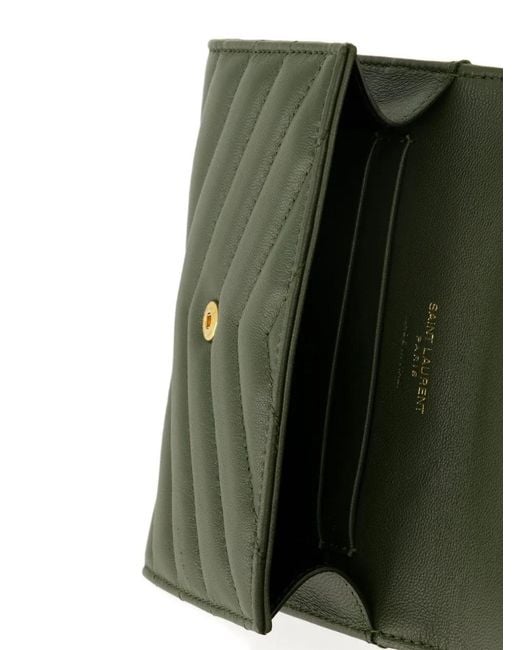 Saint Laurent Green Mini Envelope Wallet For
