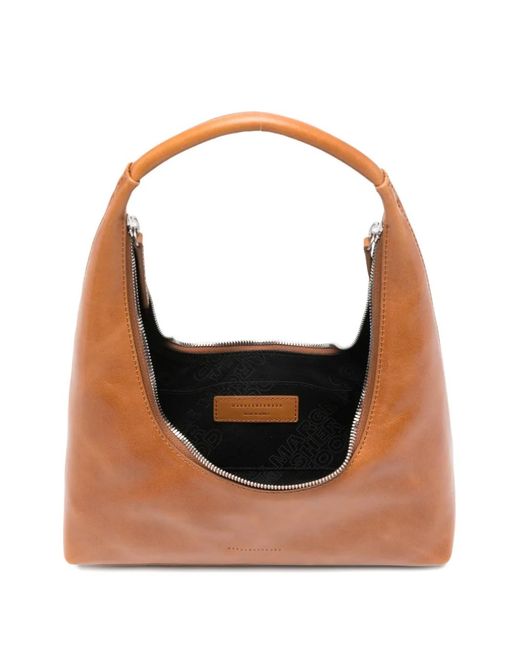 MARGE SHERWOOD Brown Zip Leather Shoulder Bag