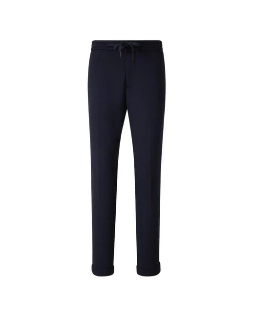 Marco Pescarolo Blue Drawstring-Fastening Trousers for men