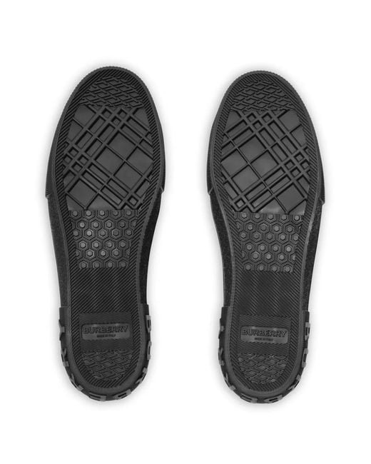 Burberry Black Check Nylon-Blend Sneakers for men