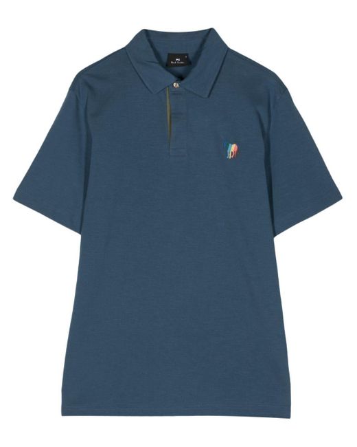 PS by Paul Smith Blue Broad Stripe Zebra Polo Shirt for men
