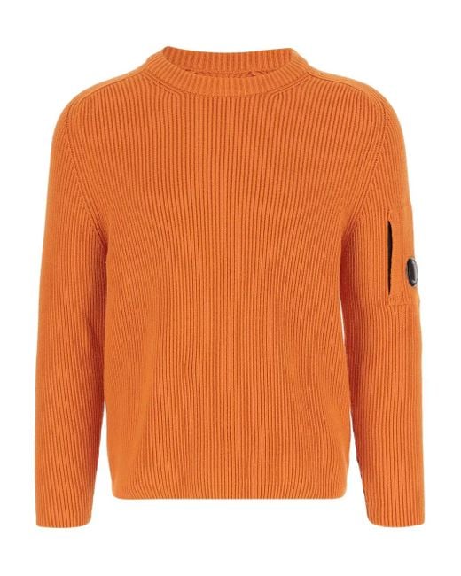 C P Company Gerippter Pullover in Orange für Herren