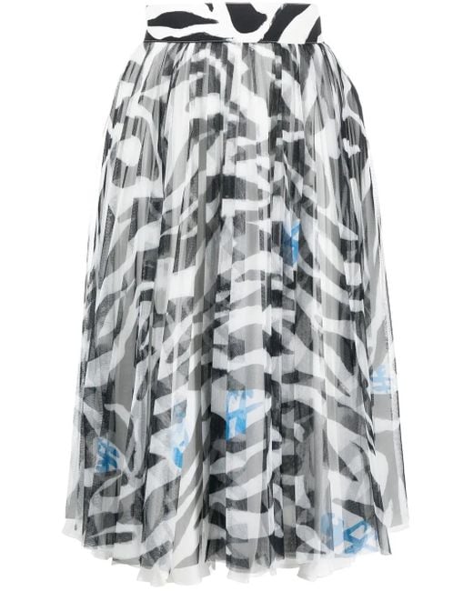 Off-White c/o Virgil Abloh White Zebra-Print Midi Skirt
