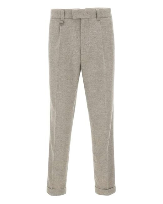 Paolo Pecora Gray Straight-Leg Trousers for men