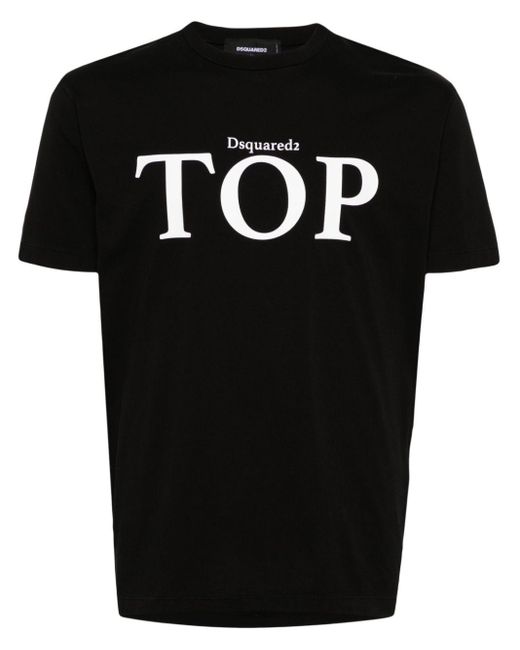 DSquared² Black Top-print Cotton T-shirt for men