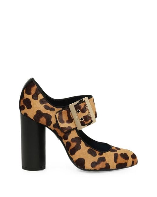 Lanvin White Leopard-Print Pumps