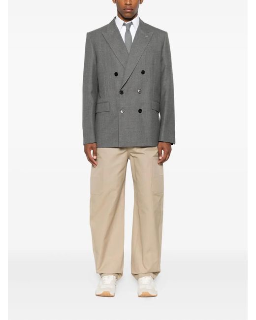 Givenchy Gray Peak-Lapel Wool Blazer for men