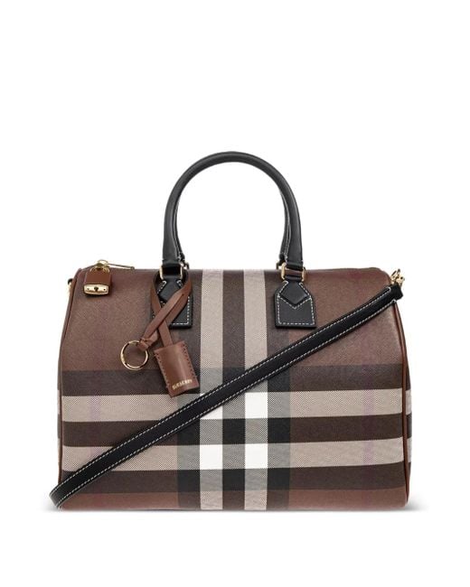 Burberry Brown Medium Check Satchel Bag