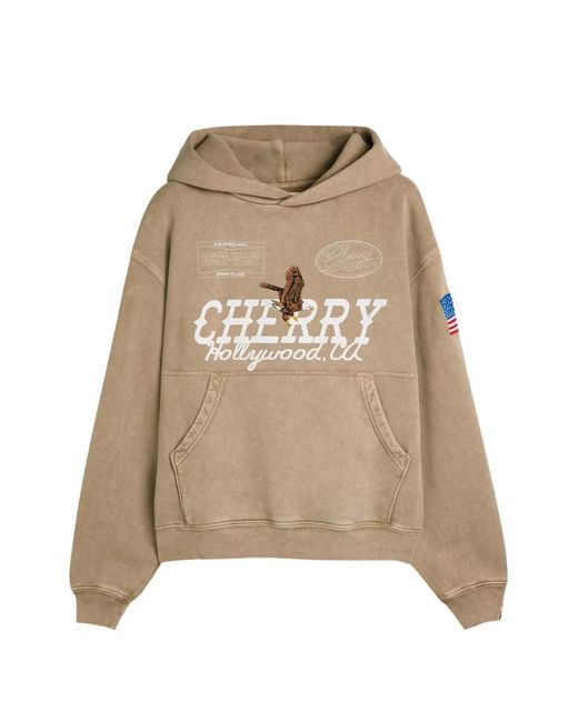 CHERRY LA Natural Eagle-Print Hoodie for men