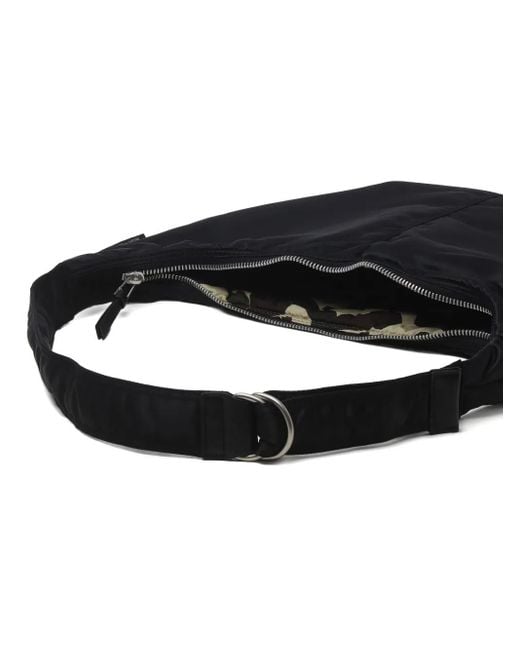 Comme des Garçons Black Curved Zip Messenger Bag for men