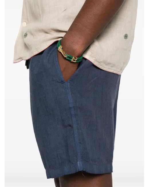 120% Lino Blue Linen Shorts for men