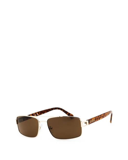 Guess Metallic Rectangle-Frame Sunglasses for men
