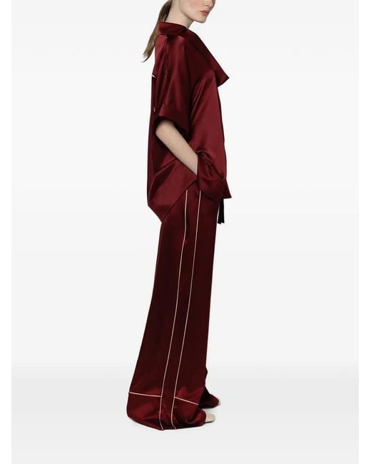 Roksanda Red Nael Piping-Detail Trousers