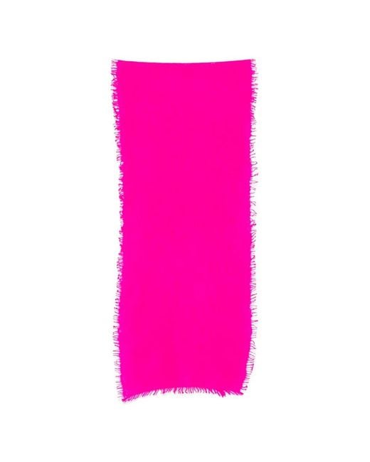 Mouleta Pink Frayed-Edge Scarf