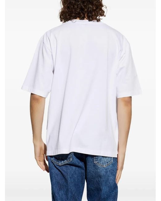 DSquared² White Logo-Patch T-Shirt for men
