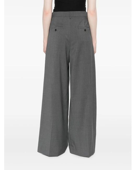 Weekend by Maxmara Gray Pleated Wide-Leg Trousers