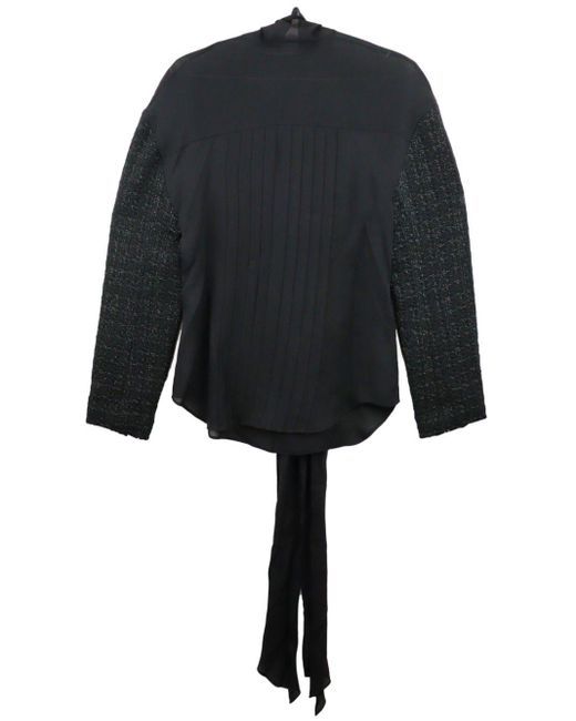 Undercover Black Tweed-sleeved Silk Shirt for men