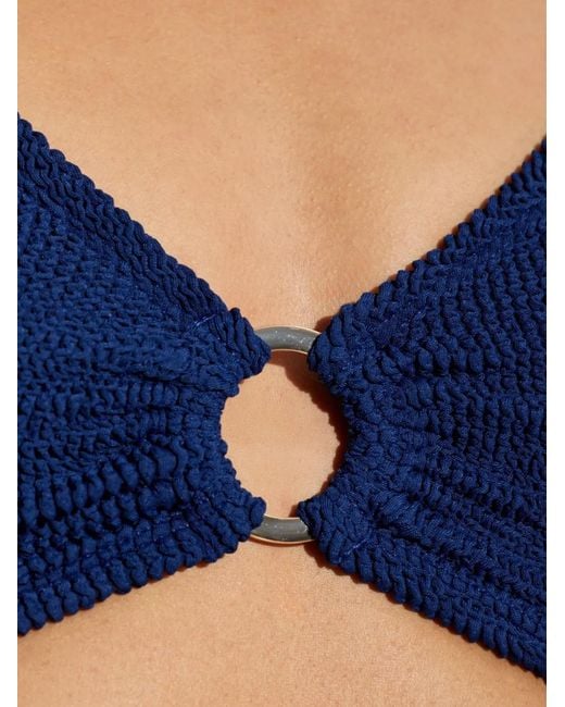 Hunza G Blue Julia Hoop-Detail Bikini