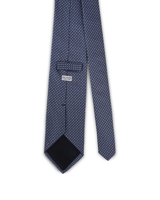 Pal Zileri Blue Geometric-Pattern Tie for men