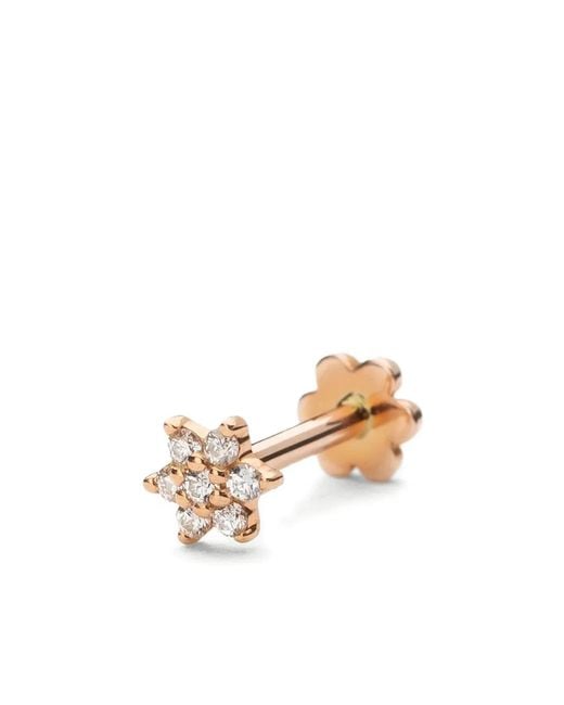 Maria Tash Metallic 18K Rose Diamond Flower Stud Earring