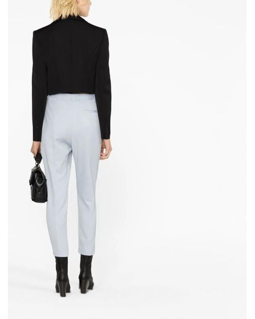 McQueen Black Cropped Wool Blazer