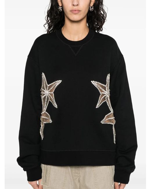 DSquared² Black Crystal-Embellished Cotton Sweatshirt