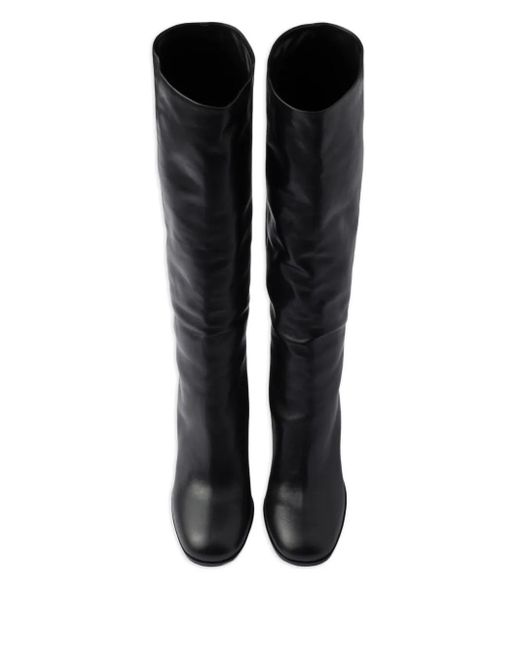 Prada Black Triangle-Logo Boots